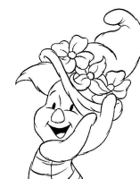 A coloring page of winnie the pooh - piglet